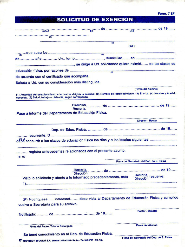 Solicitud de Exención de Educación Física | PDF