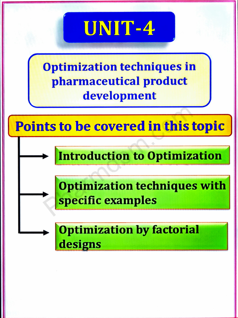 Optimization Techniques in Pharma Development | PDF | Mathematical ...