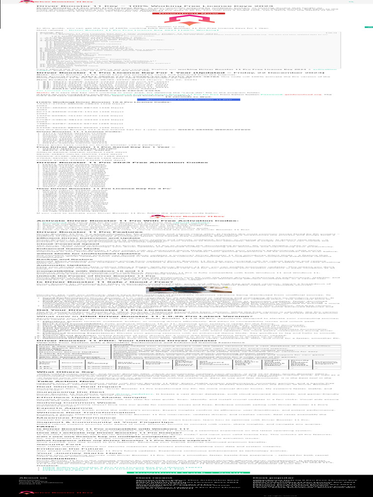 Driver Booster 11 Key – 100% Working Free License Keys 2023 | PDF