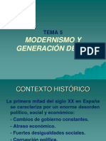 Teoría Modernismo y Generación Del 98