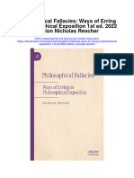 Philosophical Fallacies Ways of Erring in Philosophical Exposition 1St Ed 2022 Edition Nicholas Rescher All Chapter