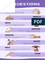 Purple Illustrative WH Questions English Infographic