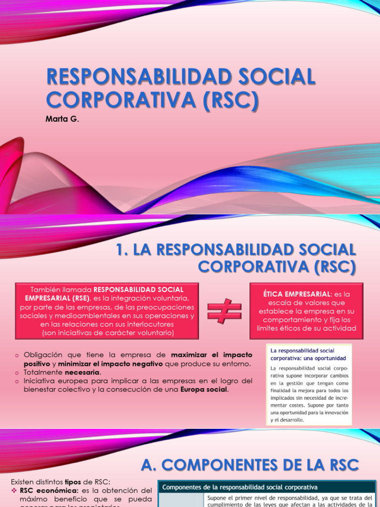 Responsabilidad Social Corporativa (RSC) : Marta G | PDF ...