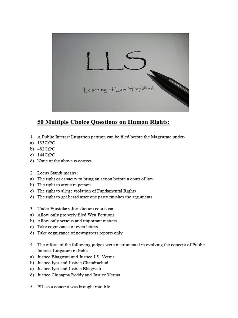 Human Rights Quiz for Law Students | PDF | Human Rights | Sexual Harassment