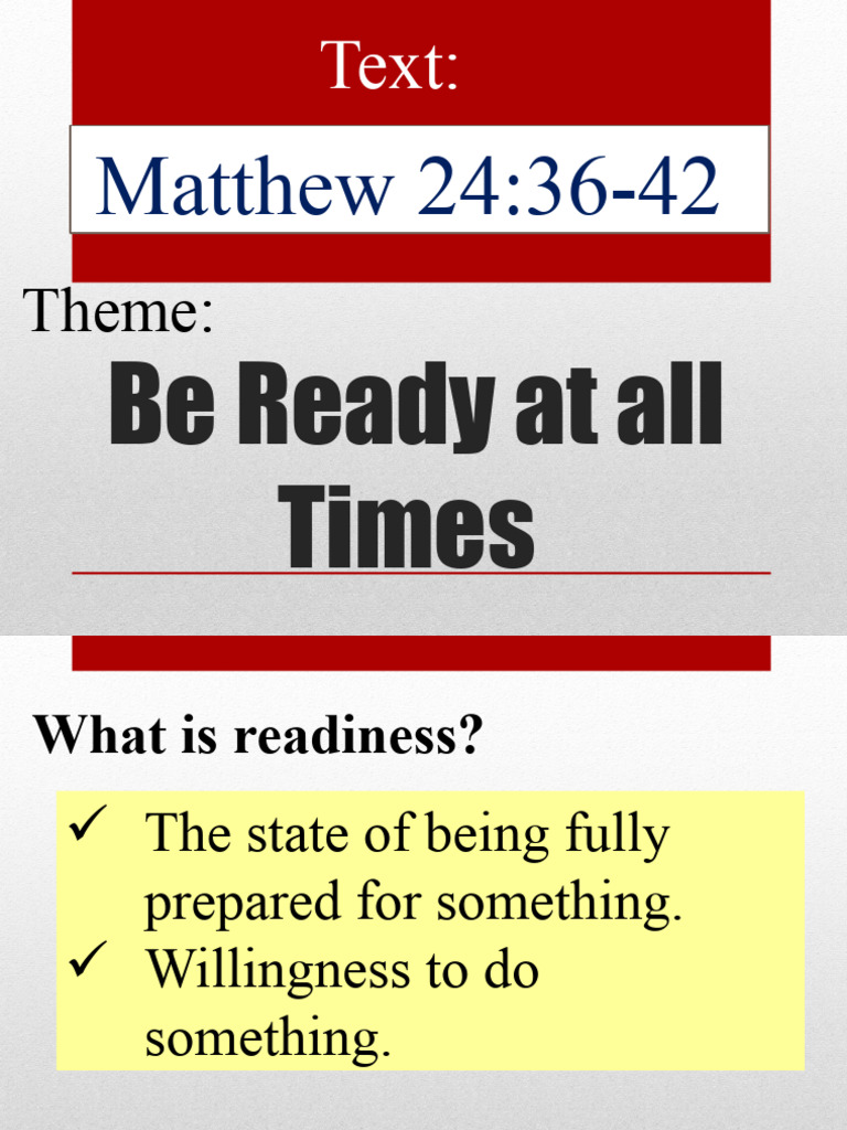 Be Ready at All Times | PDF | Religion & Spirituality
