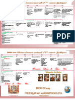 Calendario de Misas Mes de Enero de 2023