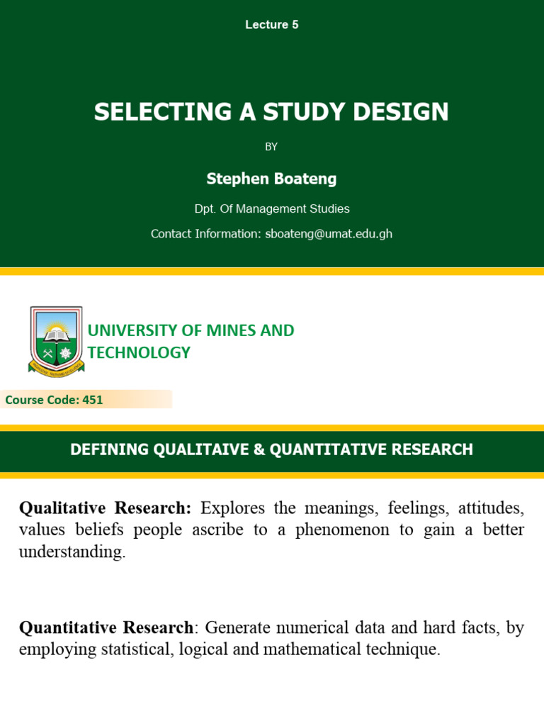 Research Methods Lecture 5 | PDF | Qualitative Research | Methodology