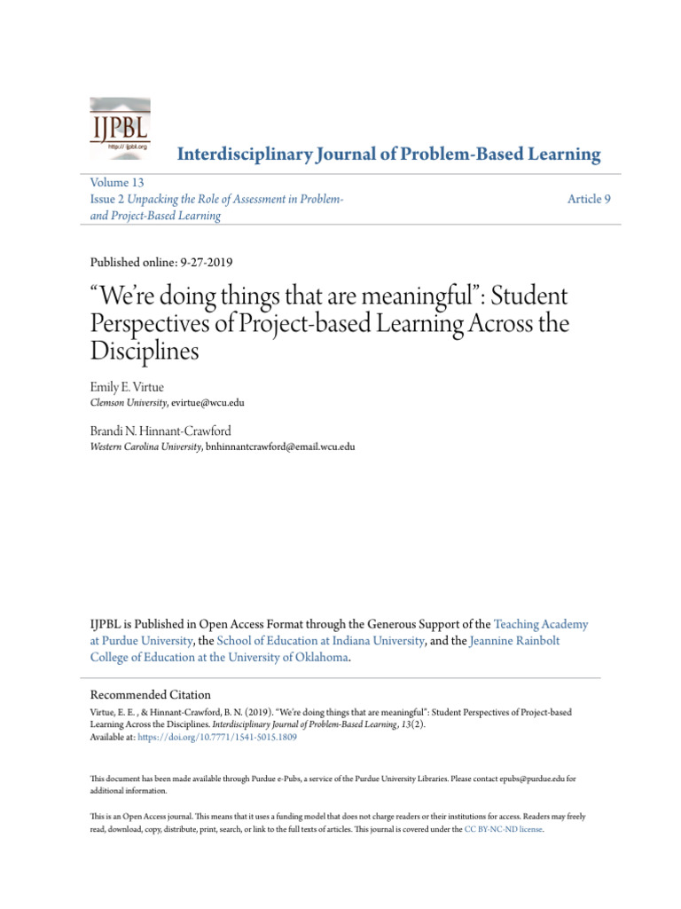 We - Re Doing Things That Are Meaningful - Student Perspectives of ...
