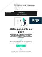 AVISO Saldo Pendiente Personal - Flow EX CABLEVISION Nro. de Ref. de Pago 51738994