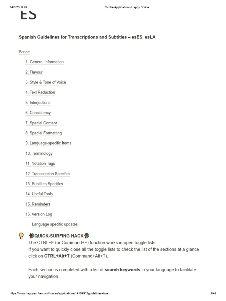 Scribe Application - Happy Scribe | PDF | Ellipsis | Word