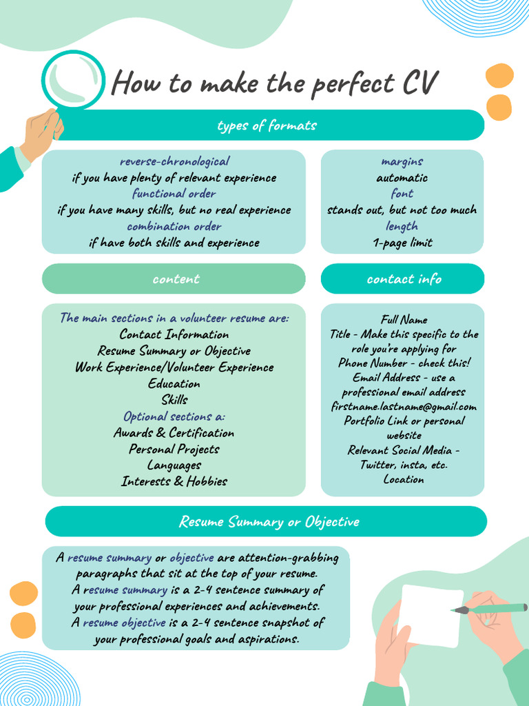 Esl Notes Cv Writing Pdf Résumé Experience