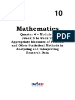 Math 10 q4 Week 8 9 Module 6 Appropriate Measures of Position and Other Statistical Methods in Analyzing and Interpreting Research Data