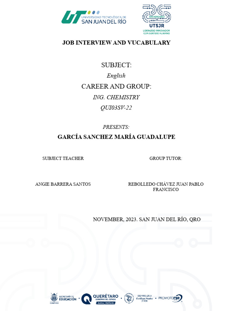 Job Interview Vocabulary and Scenarios | PDF | Manhattan Project | Physics