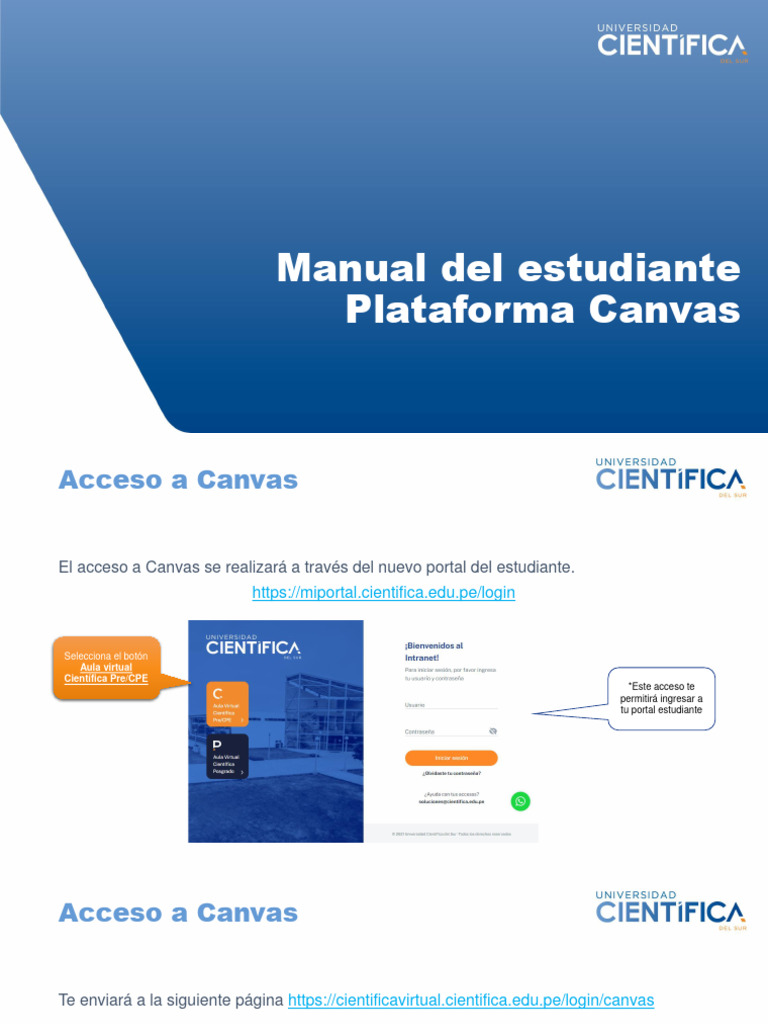 Acceso y Uso de Canvas para Estudiantes | PDF | Software | Informática