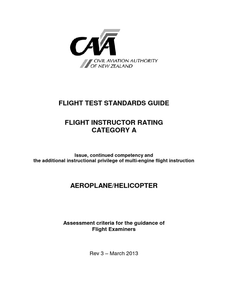 Flight Instructor Rating Test Standards | PDF | Flight Instructor ...