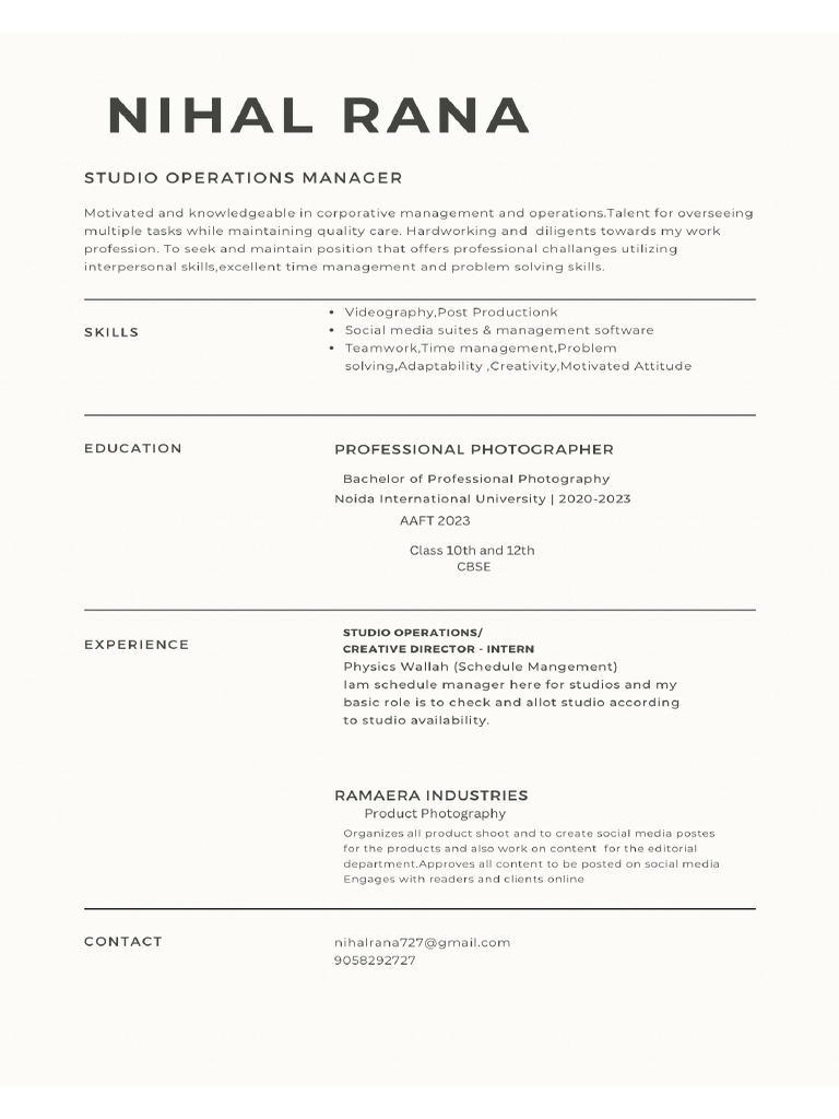 Nihal Rana Resume | PDF