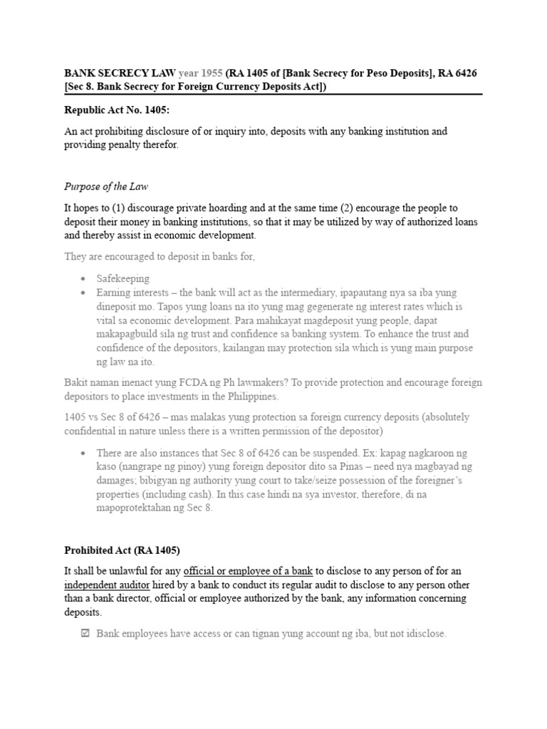 Bank Secrecy Law and Amla | PDF | Money Laundering