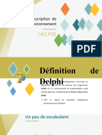 description de l'enverenement delphi