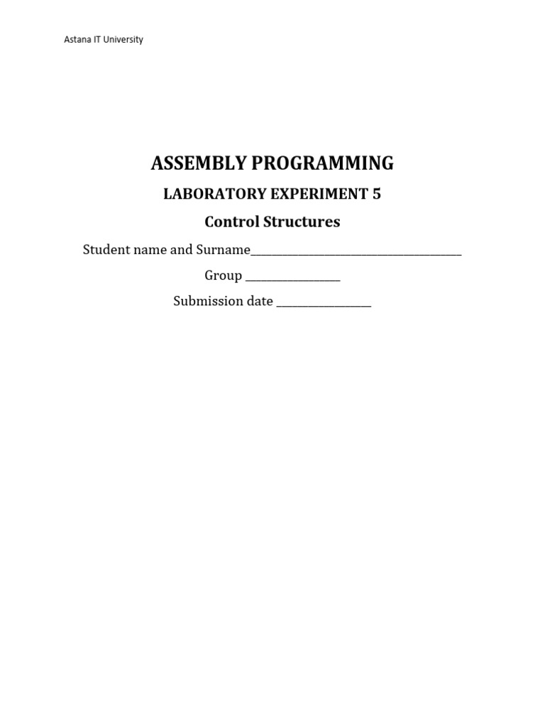 Assembly programming lab 5 pdf software development control flow