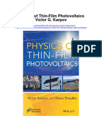 Download Physics Of Thin Film Photovoltaics Victor G Karpov all chapter