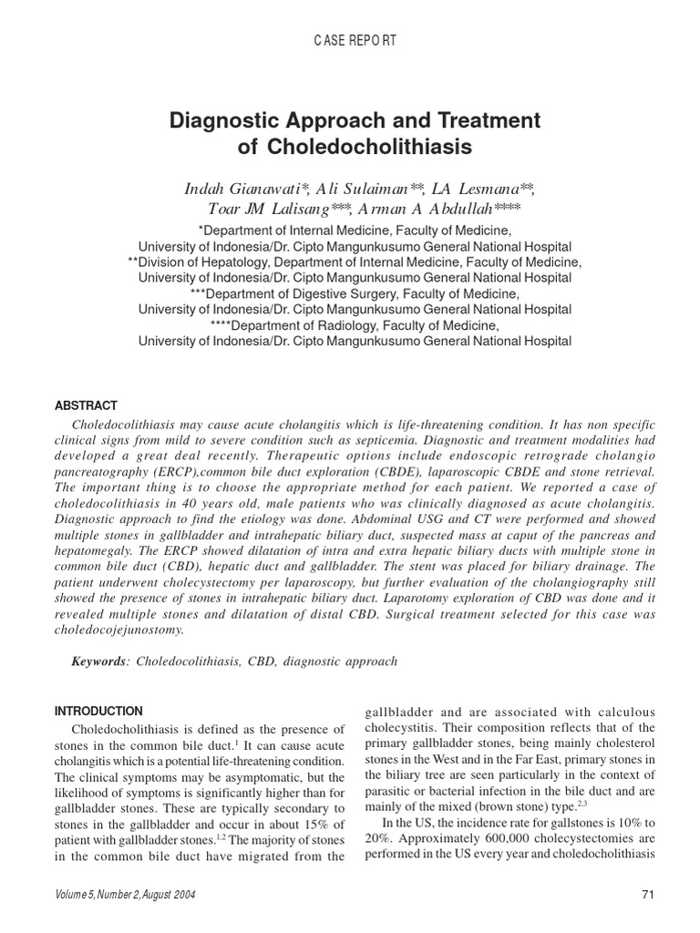 EN Diagnostic Approach and Treatment of Cho | PDF | Gallbladder | Liver
