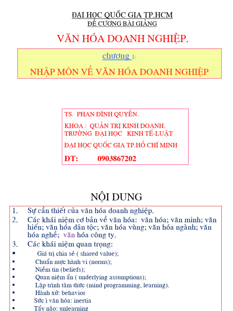 C1.nhap Mon Van Hoa Doanh Nghiep | PDF
