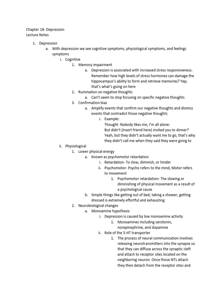 Understanding Depression: Symptoms & Causes | PDF | Serotonin ...