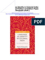 Language As Identity in Colonial India Policies and Politics 1St Edition Papia Sengupta Auth Full Chapter