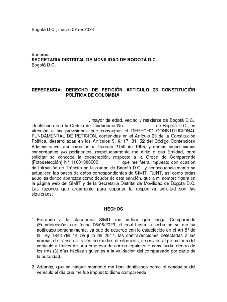 DP (1) Identificacion Conductor PDF Petición Debido al proceso