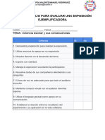 Lista de Cotejo para Evaluar Una Exposición