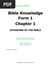 Bible Knowledge (F1-4) Malawi ??