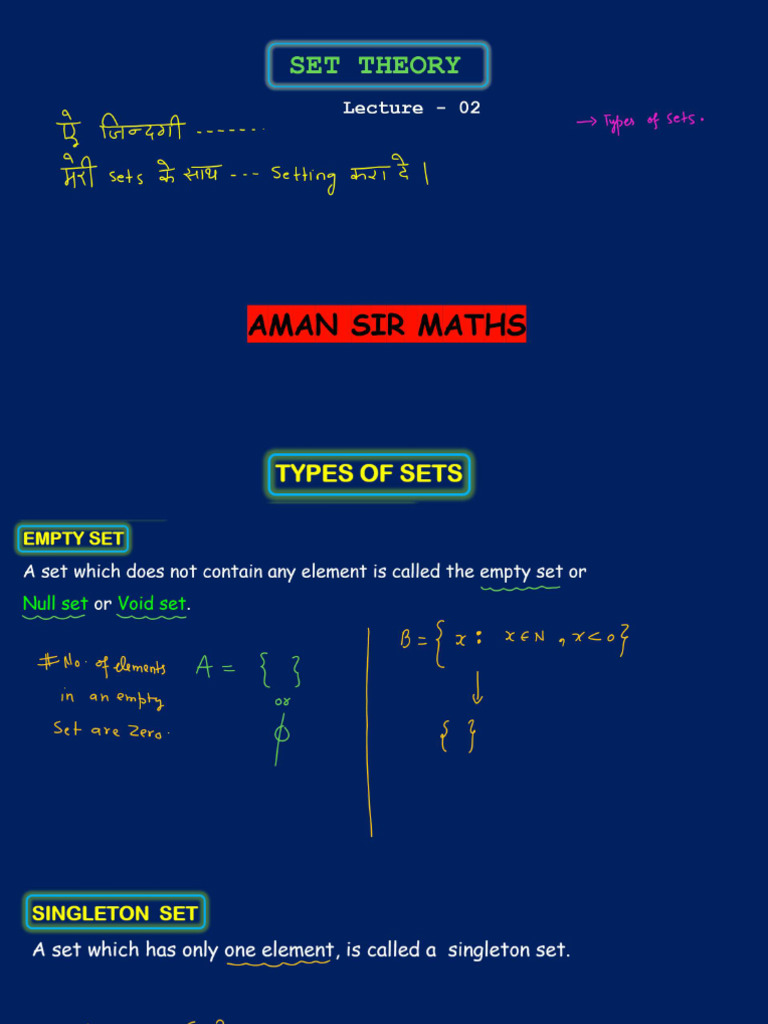 Sets 02 - Class Notes - Bhannat Maths - Compressed | PDF