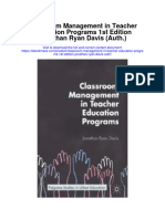 Download Classroom Management In Teacher Education Programs 1St Edition Jonathan Ryan Davis Auth full chapter
