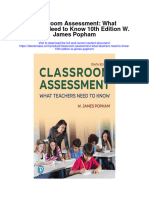 Download Classroom Assessment What Teachers Need To Know 10Th Edition W James Popham full chapter