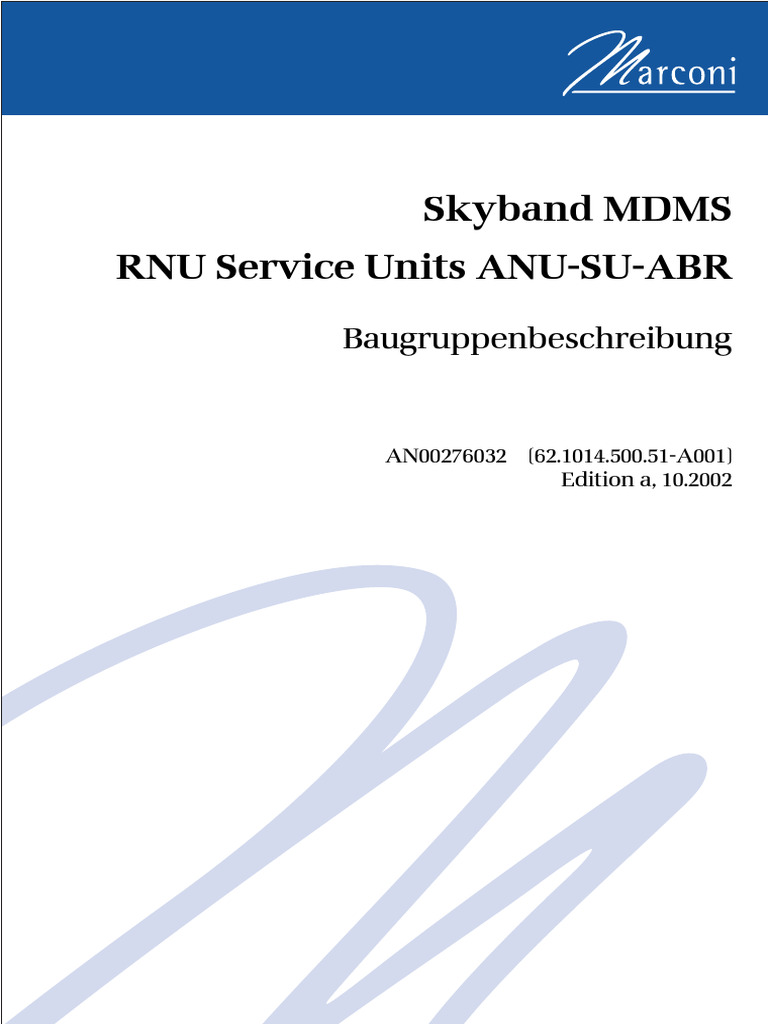 Skyband MDMS RNU Service Units ANU-SU-ABR: Baugruppenbeschreibung | PDF