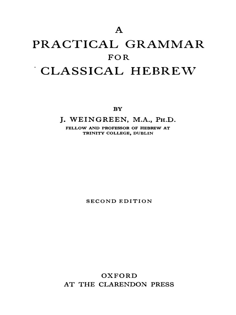 Classical Hebrew for Beginners | PDF | Grammar | Linguistics