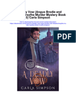 Download A Deadly Vow Angus Brodie And Mikaela Forsythe Murder Mystery Book 5 Carla Simpson full chapter