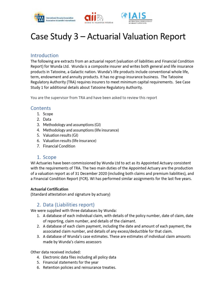 Actuarial Valuation Report for Wunda Ltd | PDF | Insurance | Vehicle ...