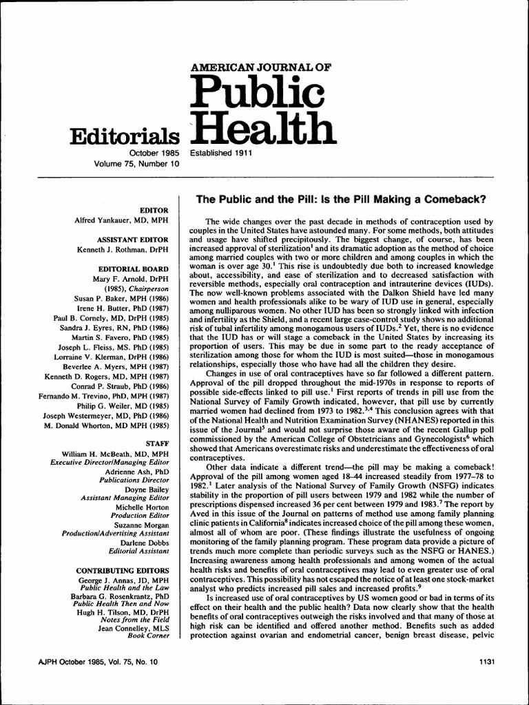 The Public and The Pill Is The Pill Making A Comeback | PDF | Birth ...