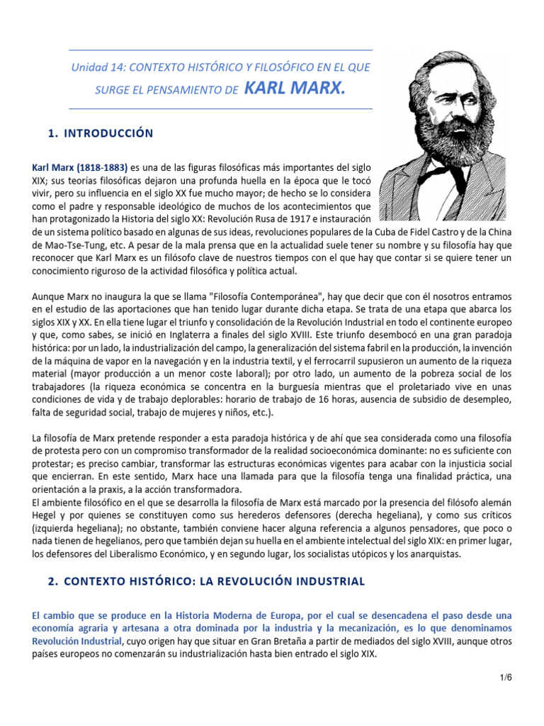 Unidad 16 - Marx - Contexto Histórico | PDF | Georg Wilhelm Friedrich ...