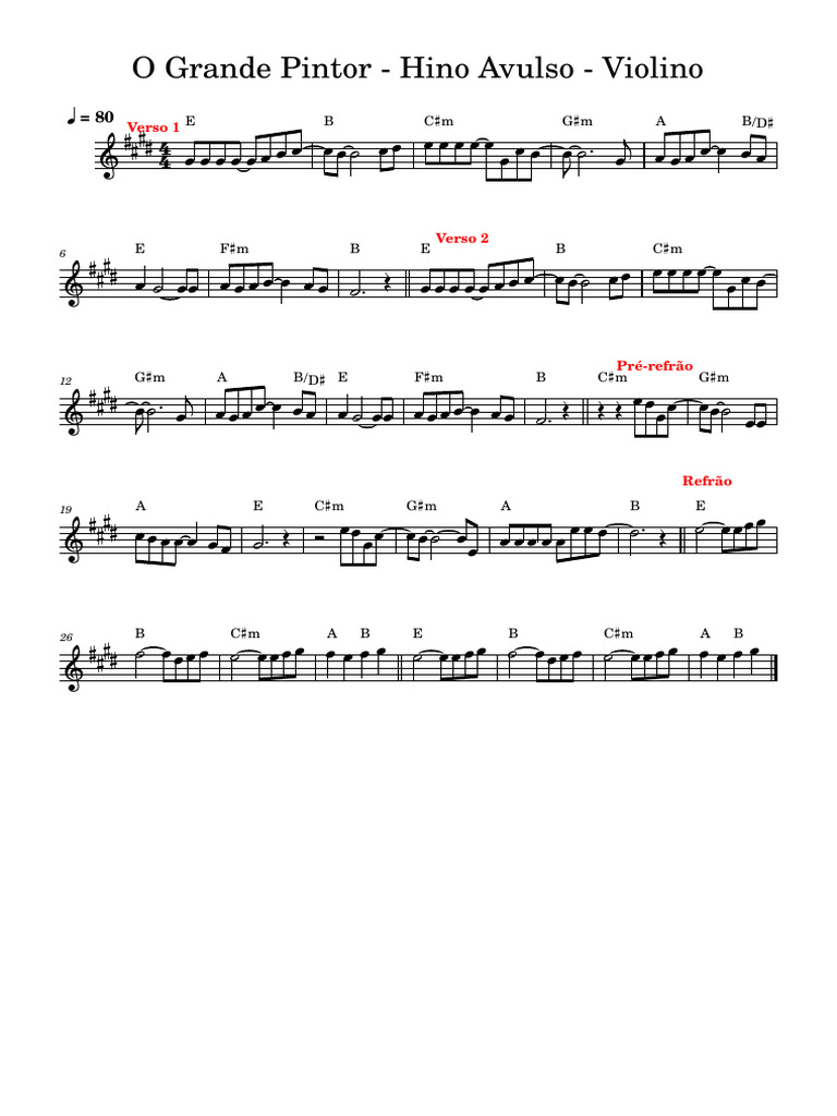 Grande Foi A Guerra - Violino Com Cifra | PDF