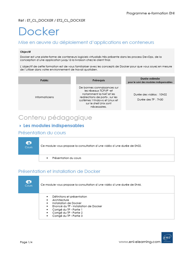 Formation complète sur Docker et conteneurs | PDF | Logiciel système ...
