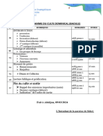 Programme Du Culte Dominical 2024 Baoule