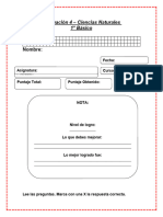 Evaluación 4 - Ciencias Naturales - 1° básico