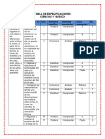 Tabla de Especificaciones - Evaluación 4 - Ciencias Naturales