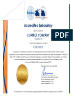 Certificado de Calidad ISO TRACEABLE