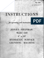 Jones & Shipman Surface Grinding Machine Model 540