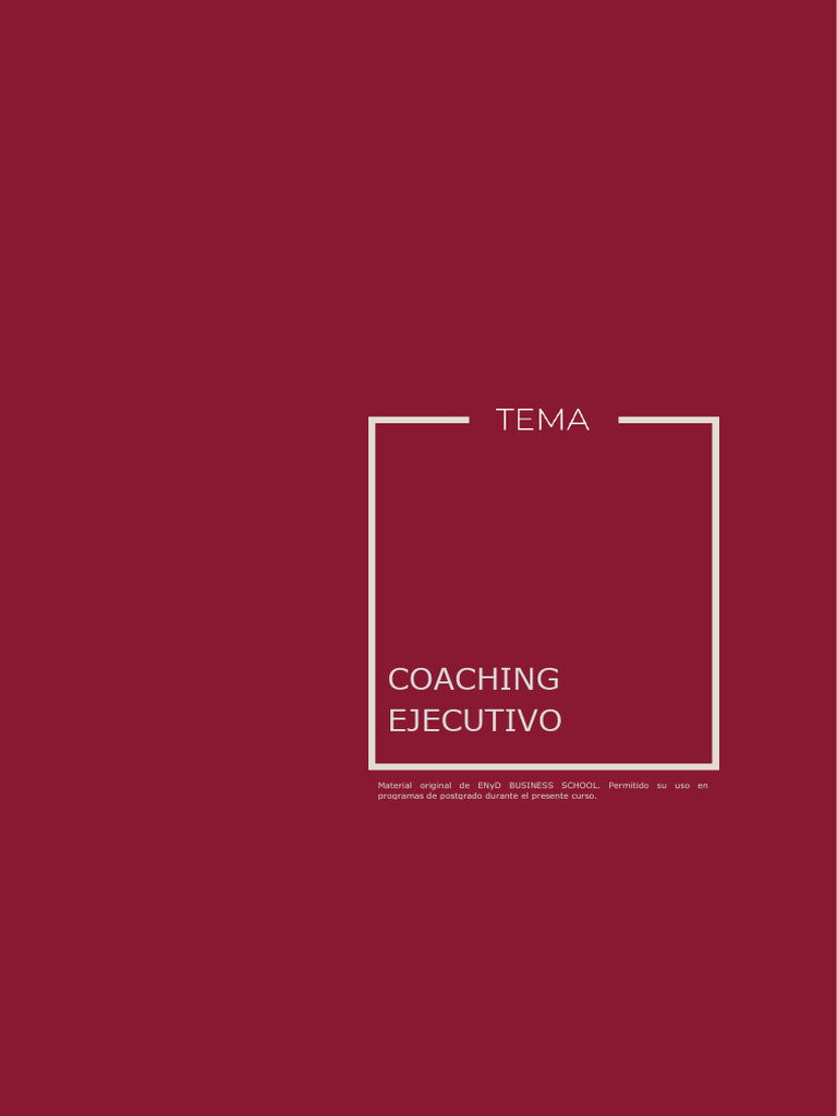 Tema 4. Coaching Ejecutivo | PDF | Evaluación | Business