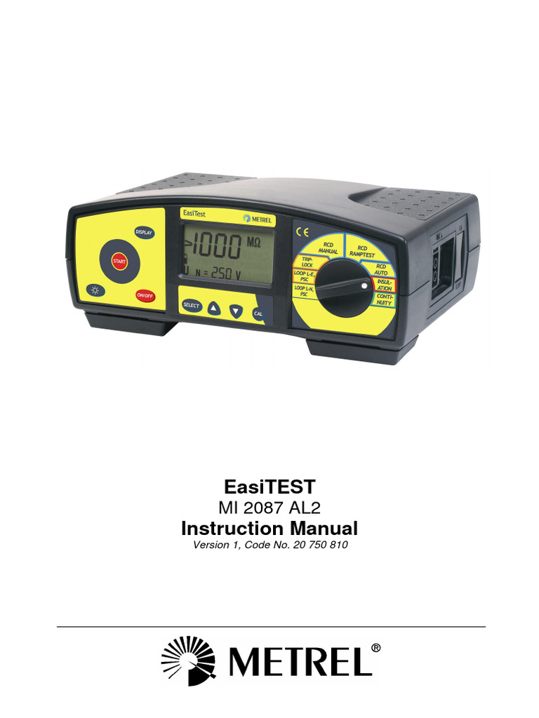 EasiTEST MI 2087 AL2 Manual | PDF | Electrical Resistance And ...