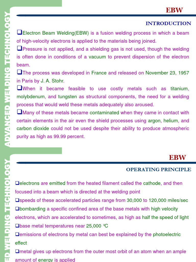 EBW | PDF | Welding | Construction
